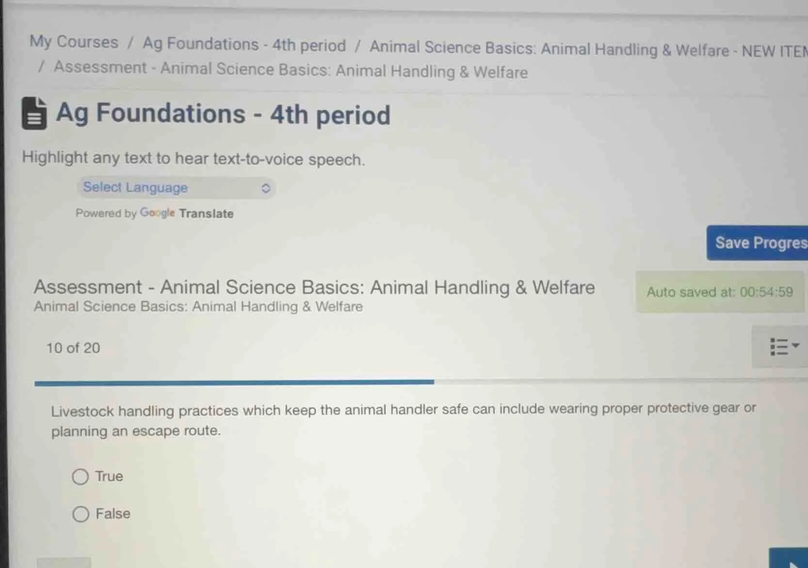 my courses / ag foundations - 4th period / animal science basics: anima…