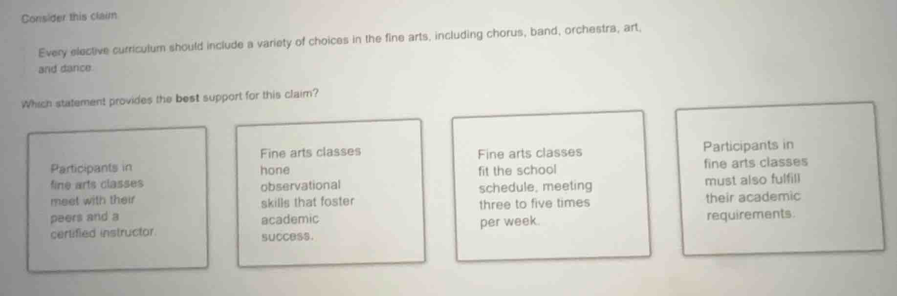 consider this claim every elective curriculum should include a variety …