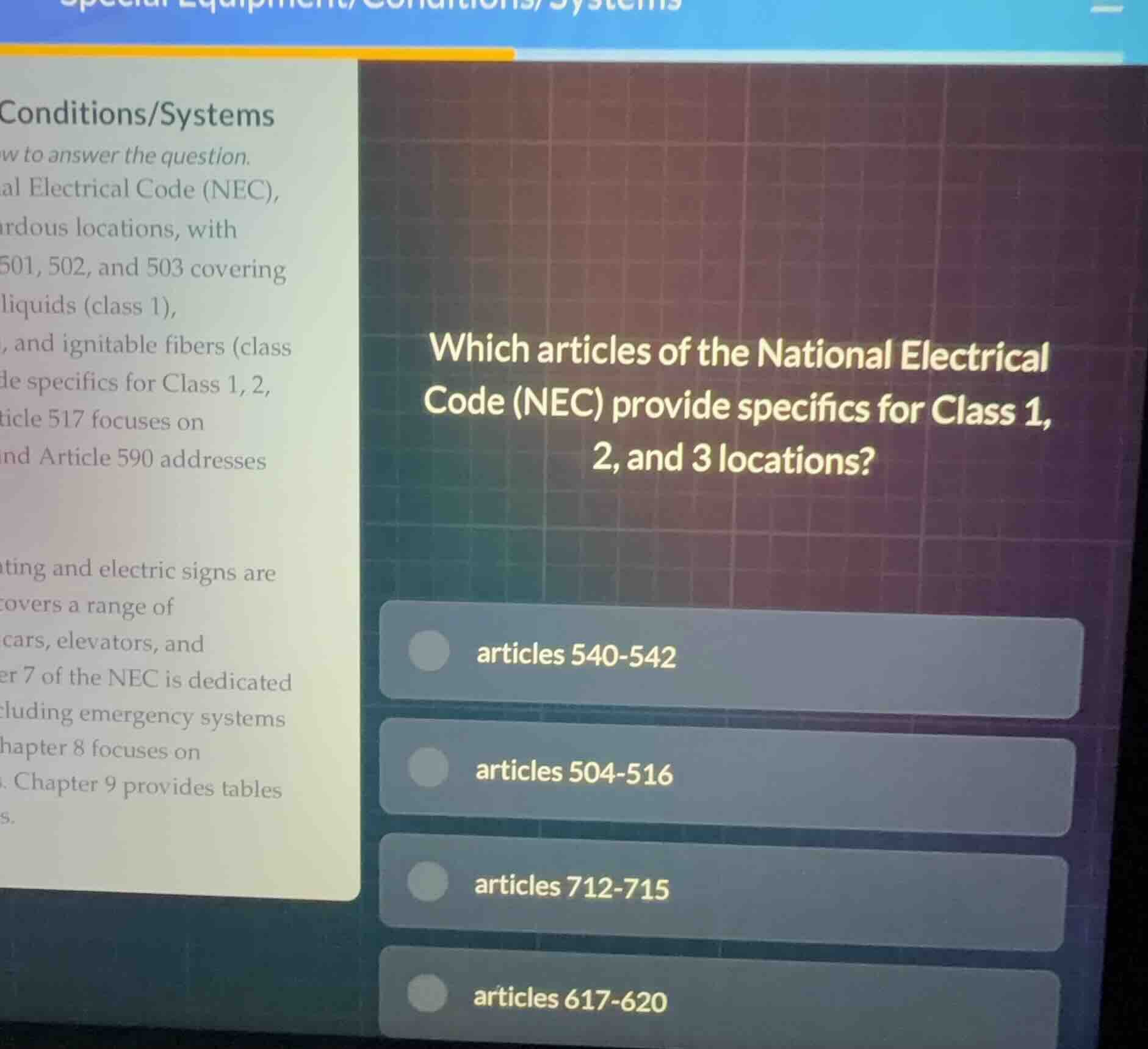 conditions/systems ow to answer the question. al electrical code (nec),…