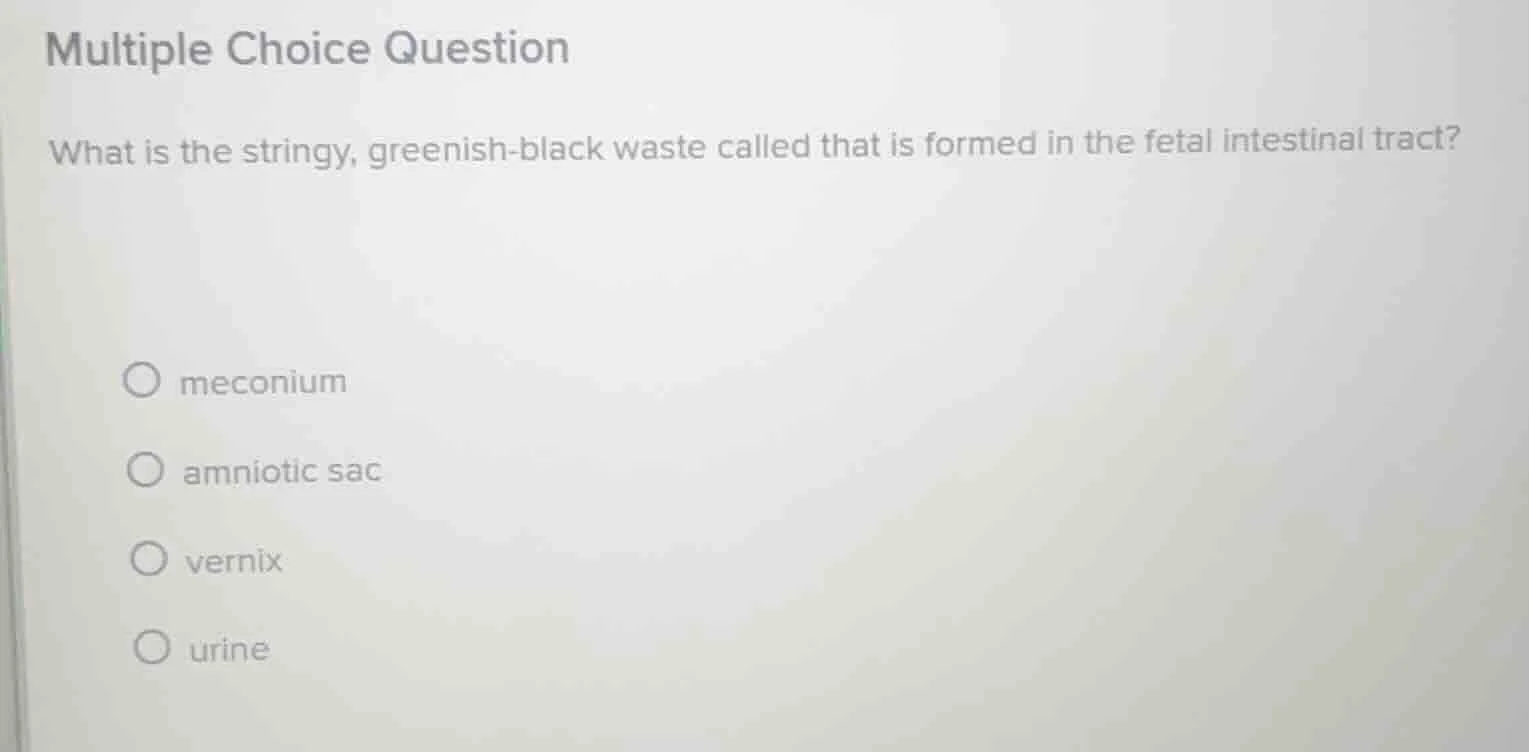 multiple choice question what is the stringy, greenish-black waste call…