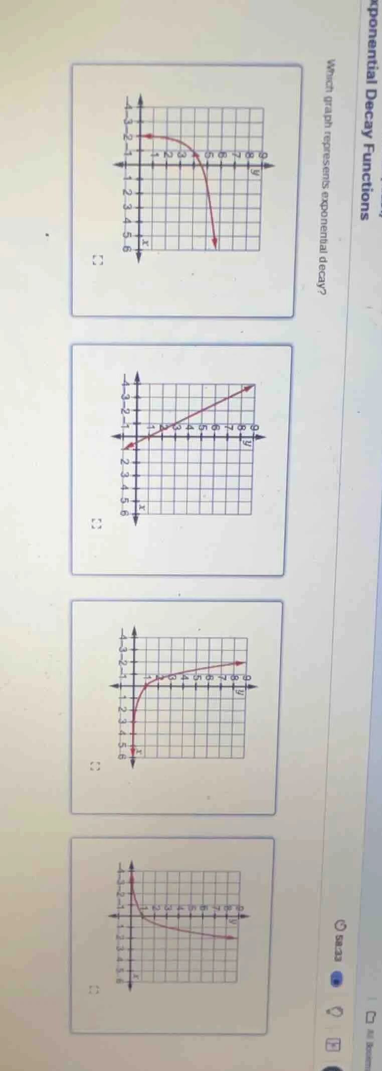 exponential decay functions which graph represents exponential decay?