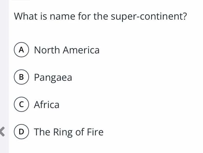 what is name for the super-continent? a north america b pangaea c afric…