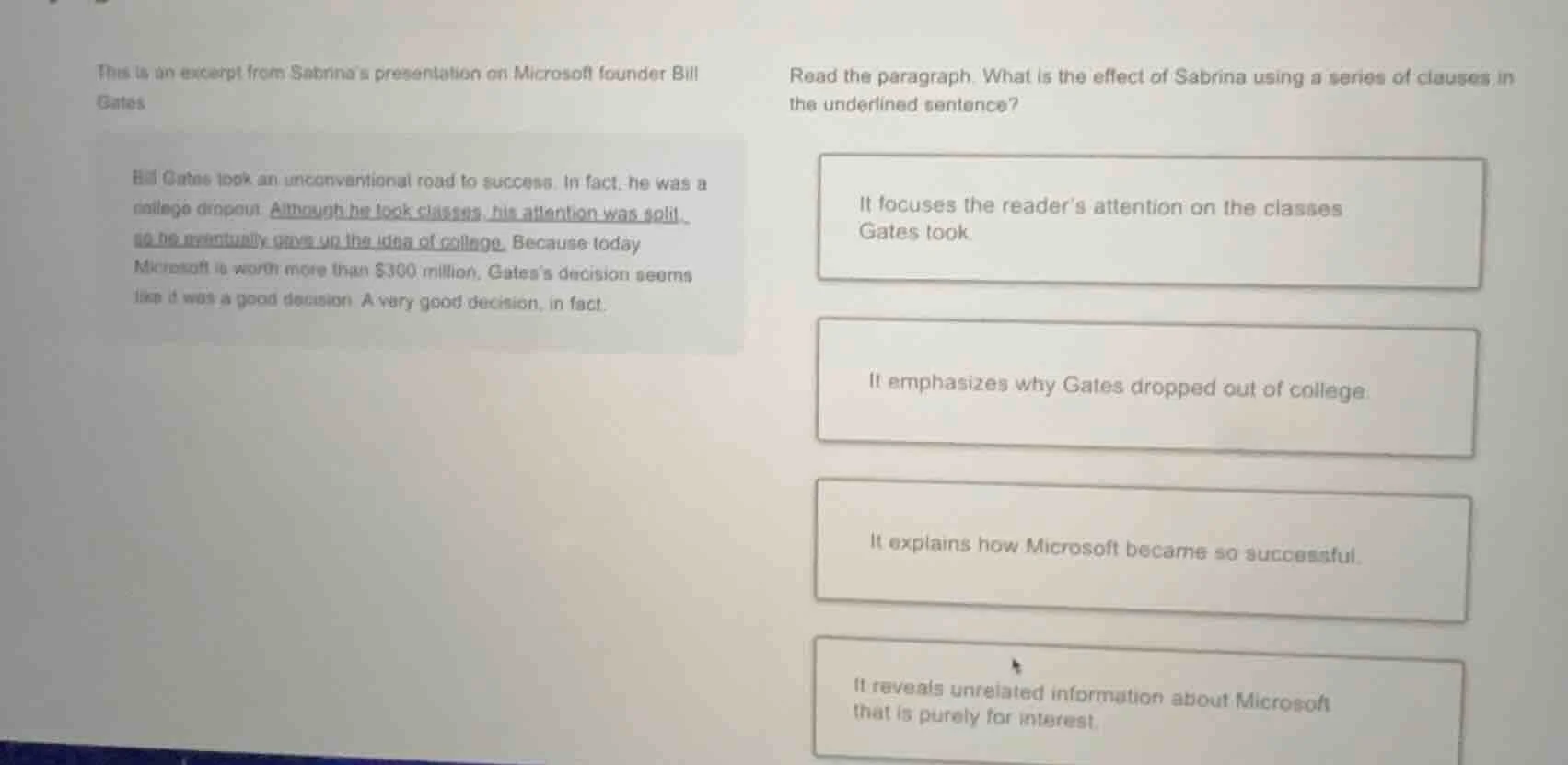 this is an excerpt from sabrinas presentation on microsoft founder bill…