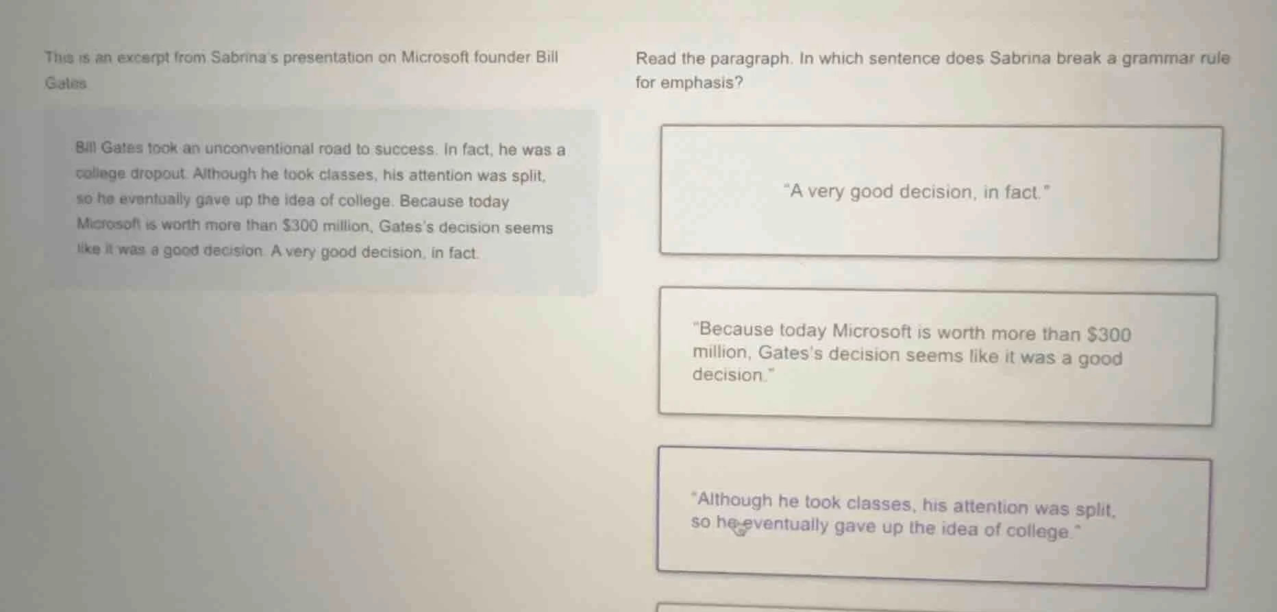 this is an excerpt from sabrinas presentation on microsoft founder bill…