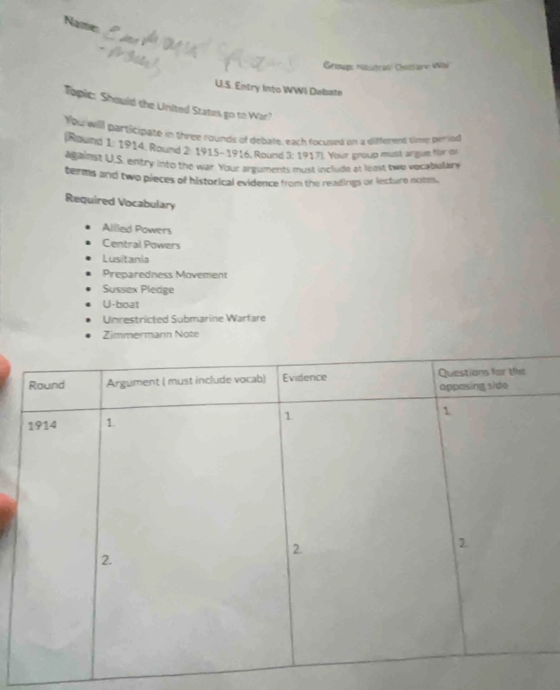 name:group: neutral/declare waru.s. entry into wwi debatetopic: should …