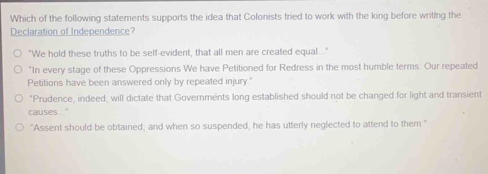 which of the following statements supports the idea that colonists trie…