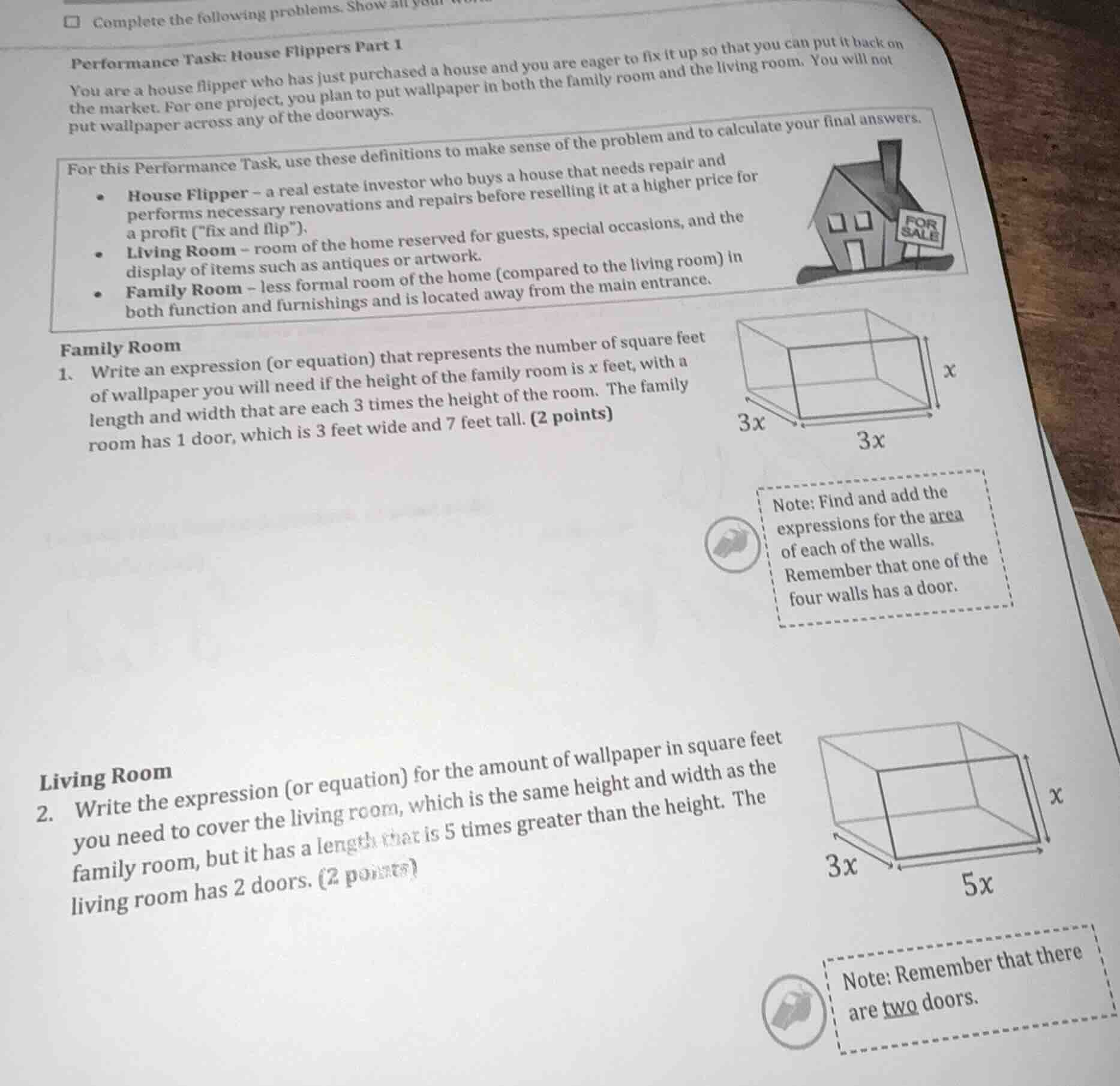 □ complete the following problems.performance task: house flippers part…