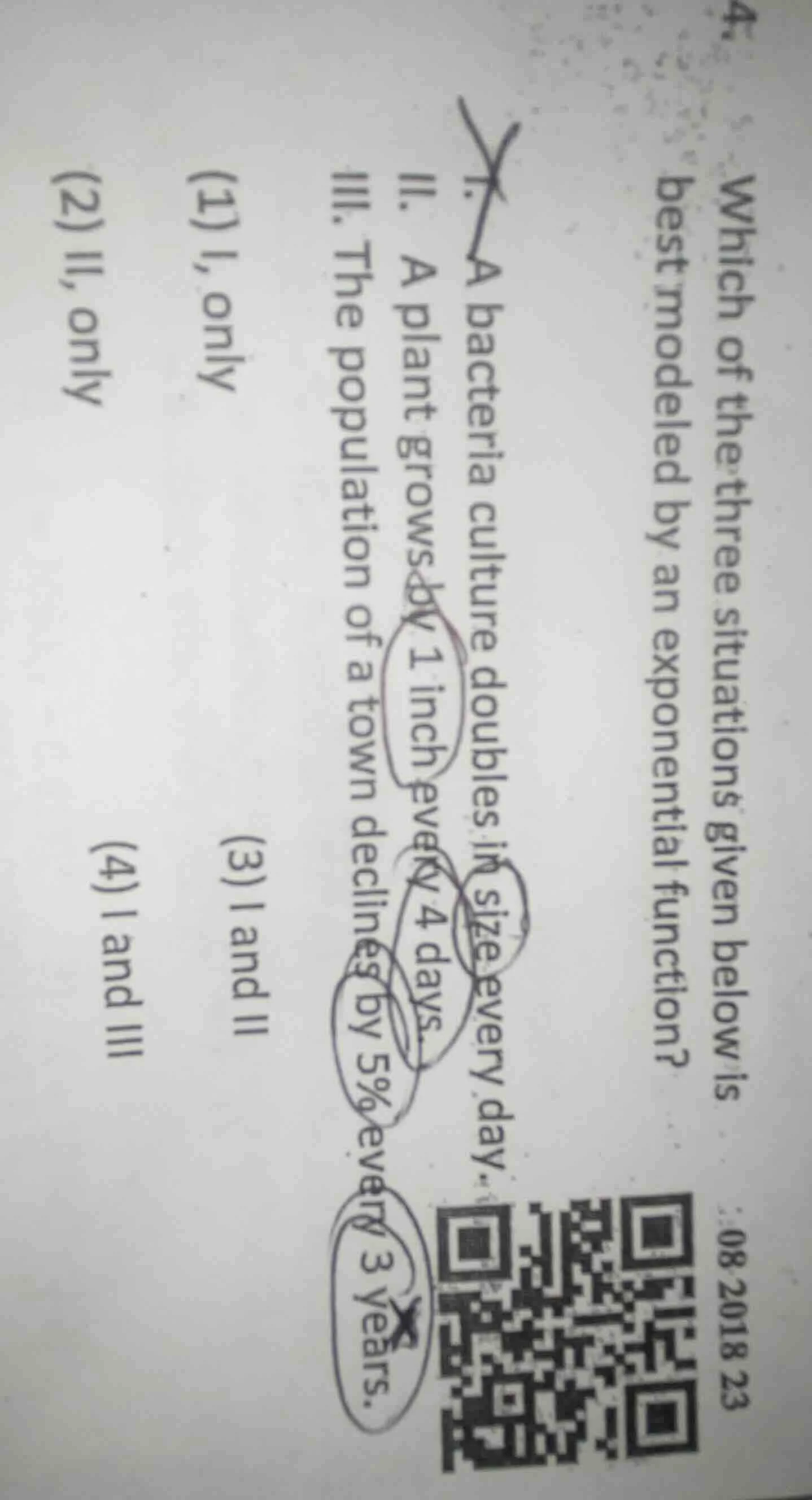 4. which of the three situations given below is best modeled by an expo…