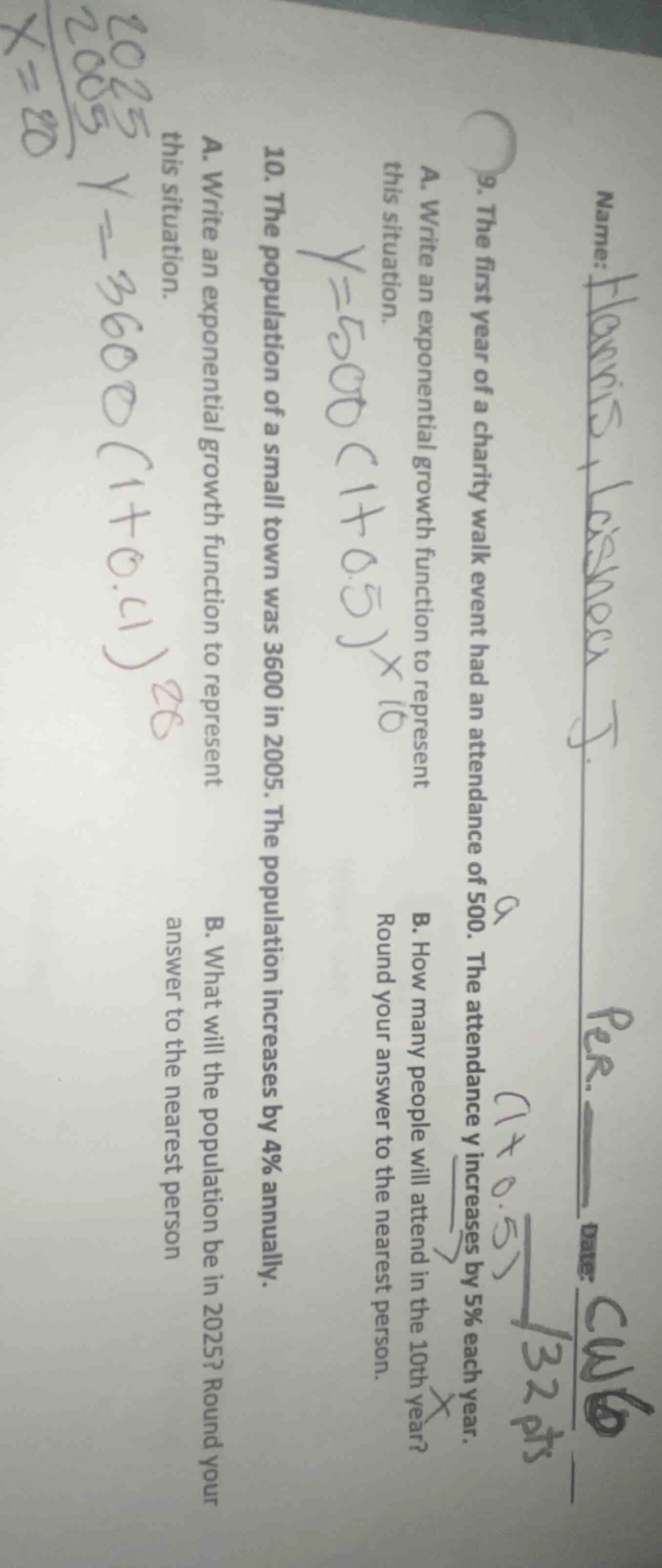 name: harris, lashea j. per. date: cw6 132 pts 9. the first year of a c…