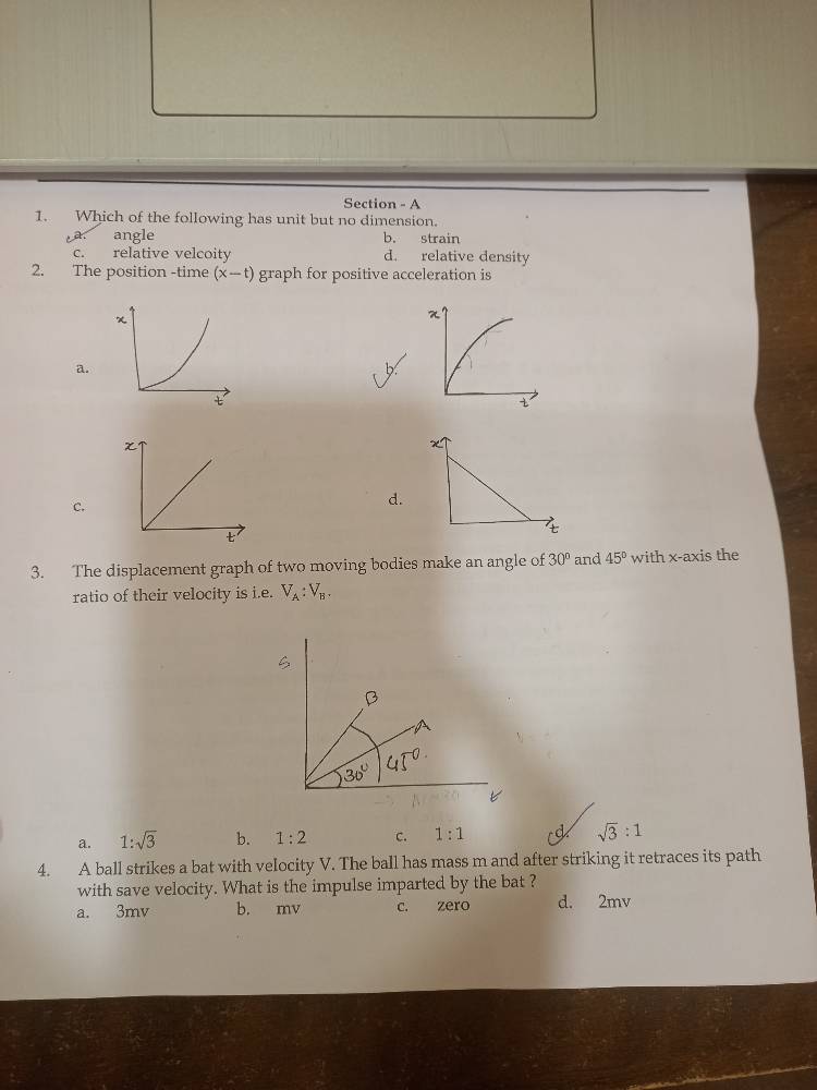 section - a 1. which of the following has unit but no dimension. a. ang…