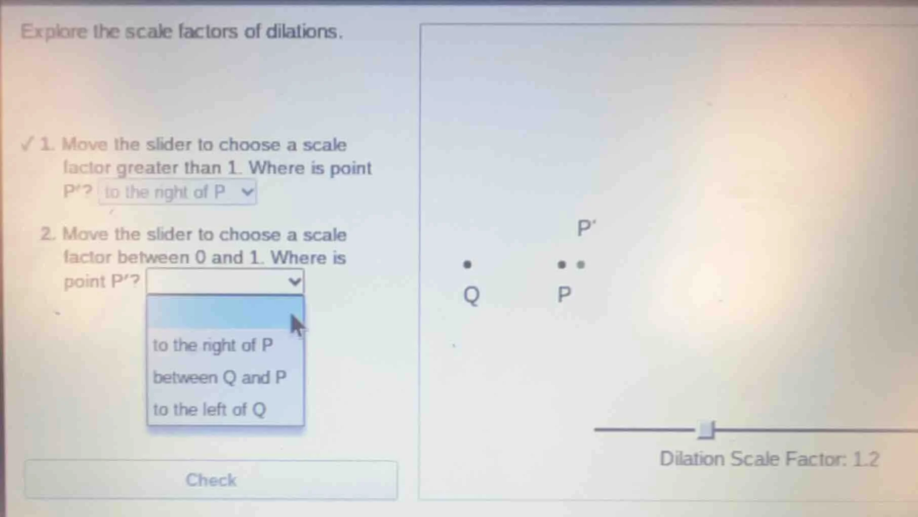 explore the scale factors of dilations. 1. move the slider to choose a …
