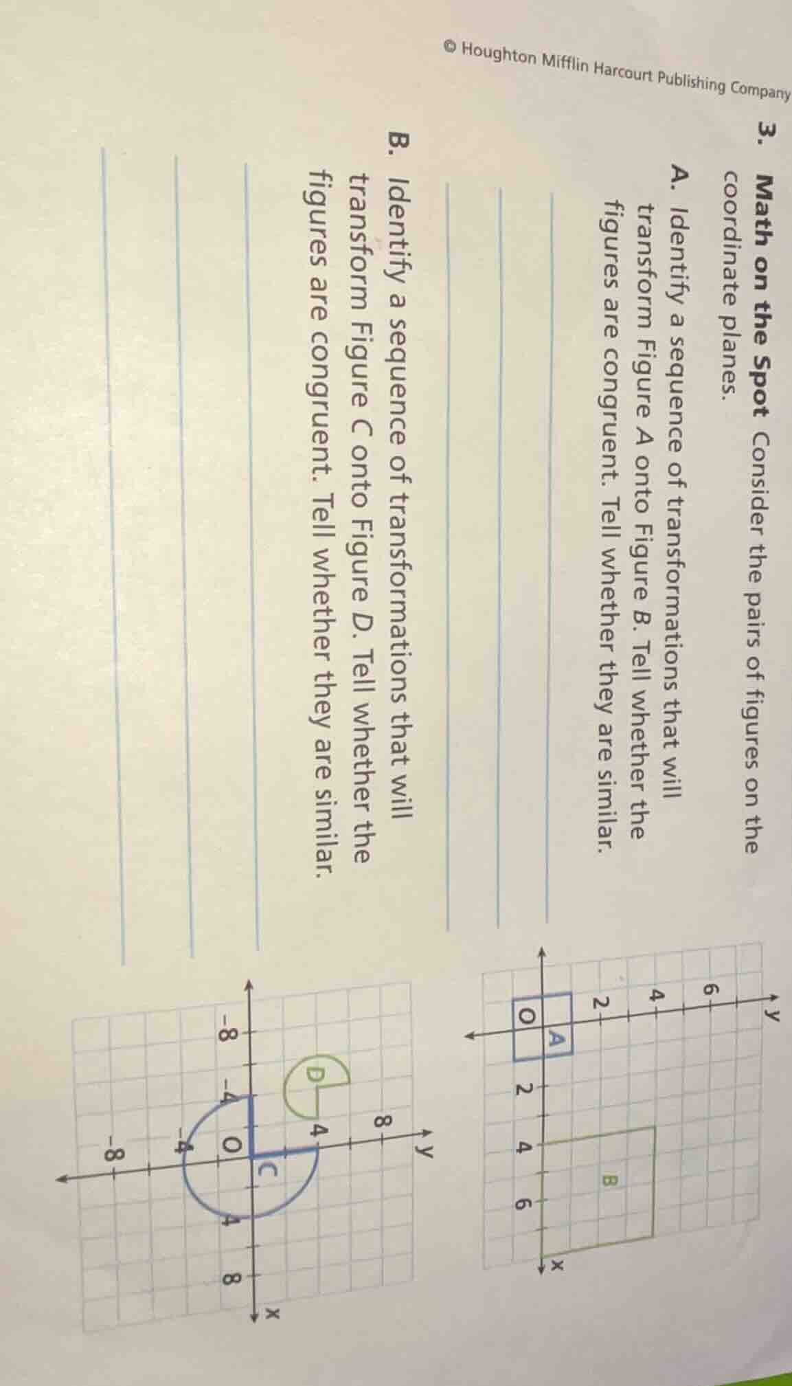 3. math on the spot consider the pairs of figures on the coordinate pla…