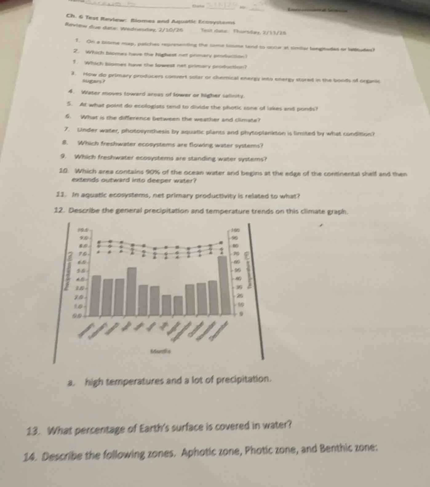 ch. 6 test review: biomes and aquatic ecosystemsreview due date: wednes…