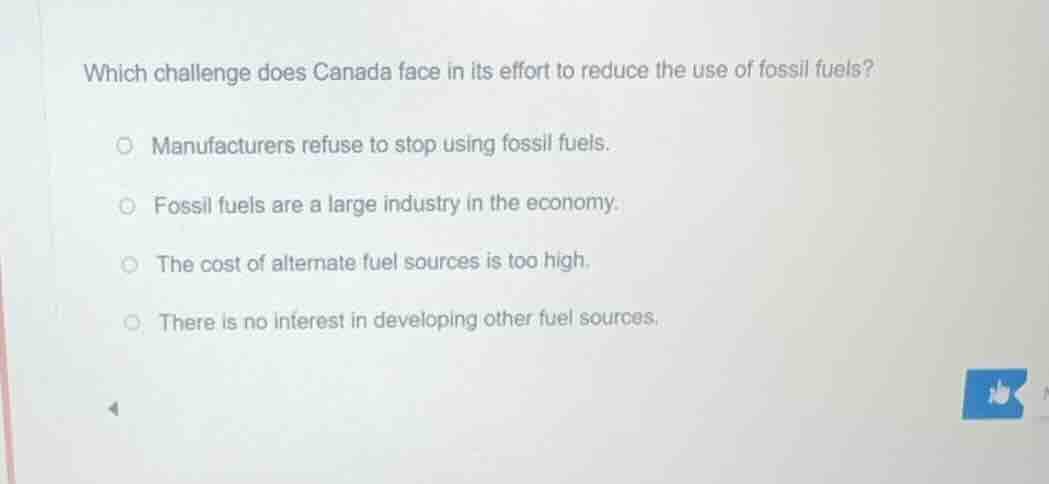 which challenge does canada face in its effort to reduce the use of fos…