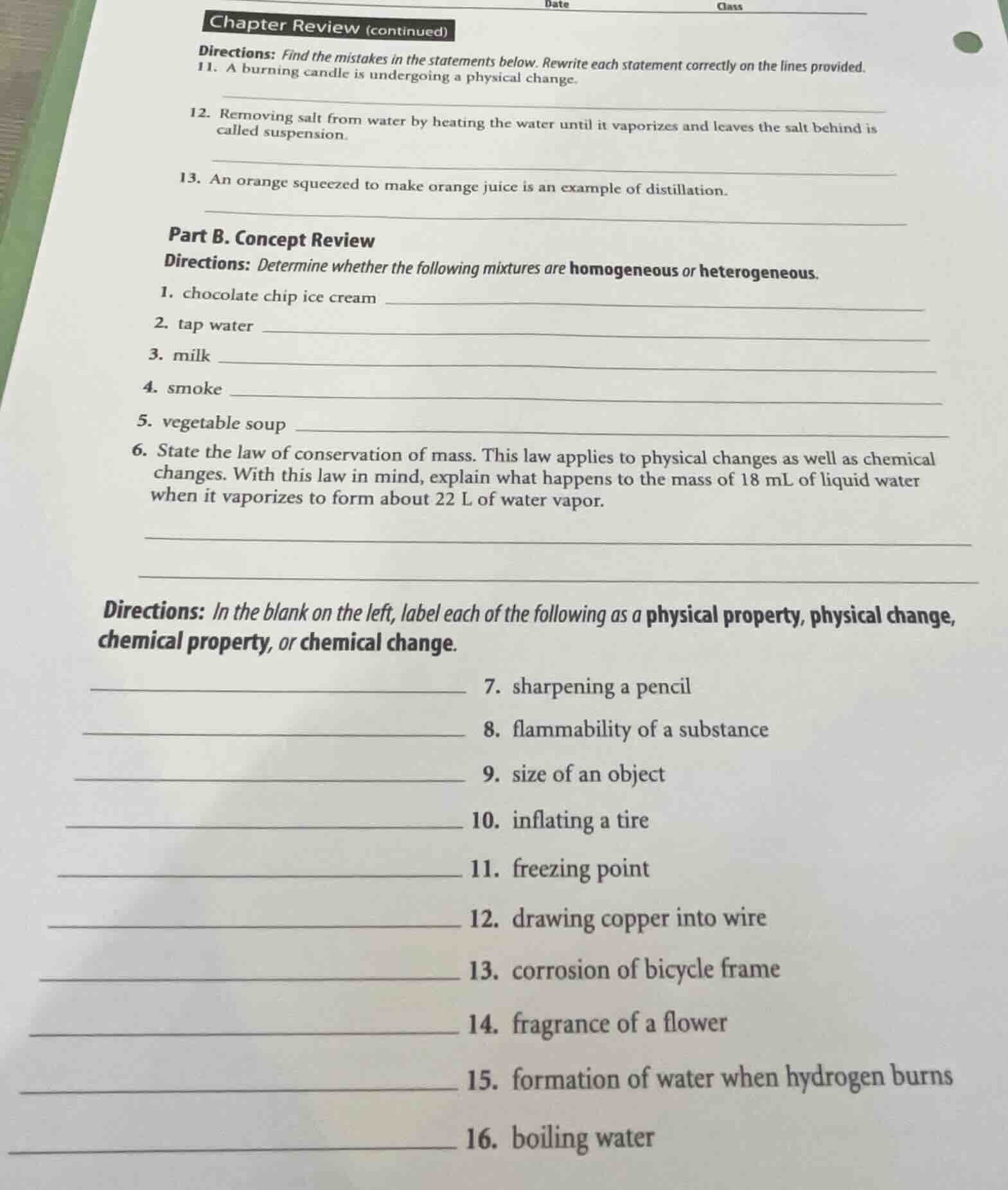 chapter review (continued)directions: find the mistakes in the statemen…