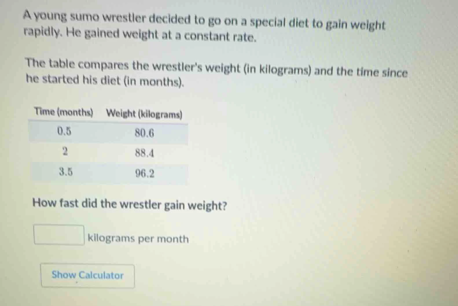 a young sumo wrestler decided to go on a special diet to gain weight ra…