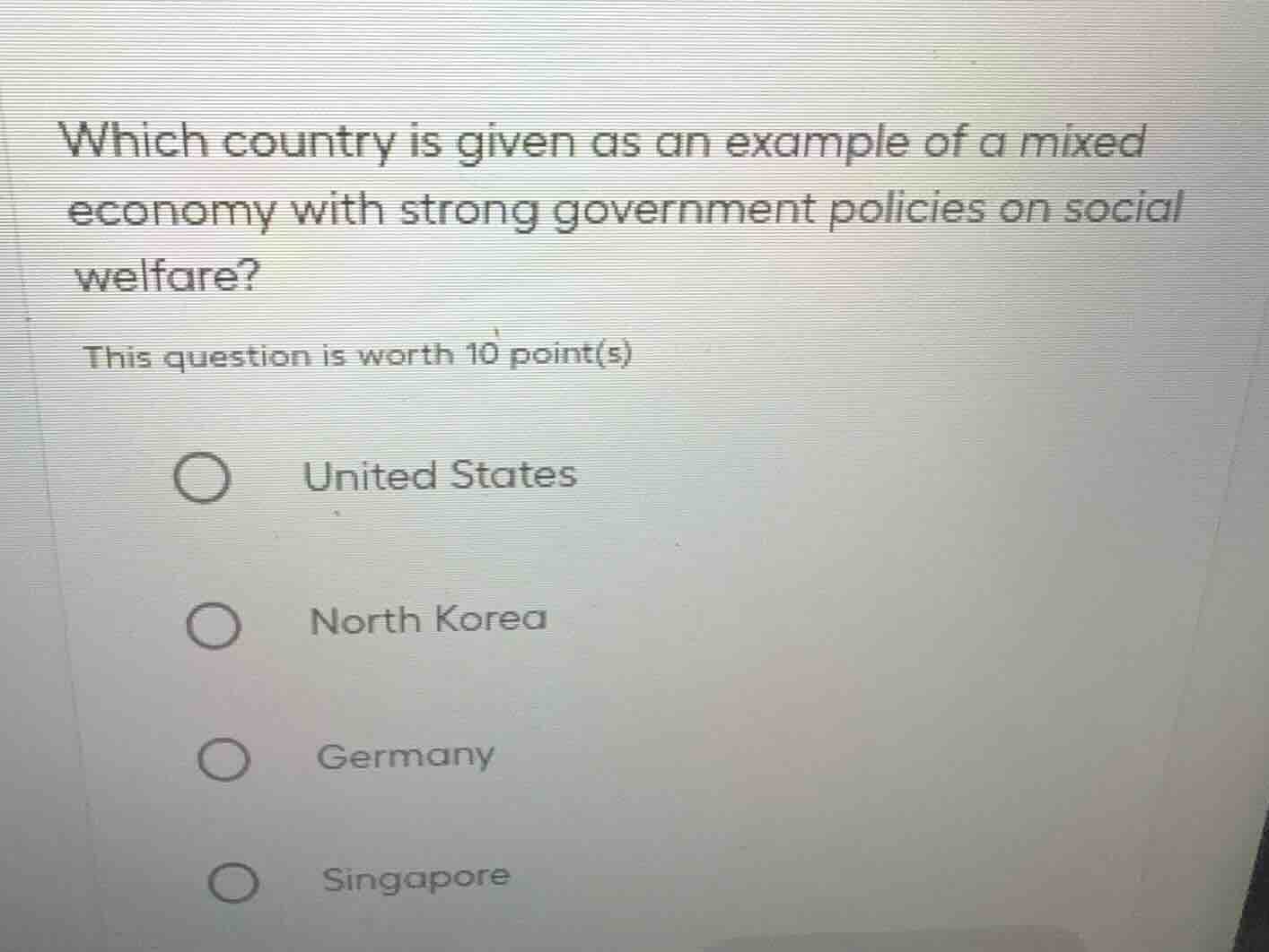 which country is given as an example of a mixed economy with strong gov…