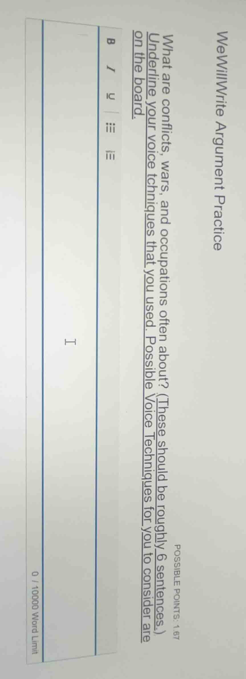 wewillwrite argument practice possible points: 1.67 what are conflicts,…