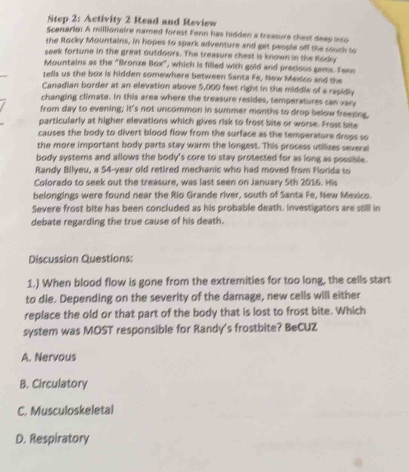 step 2: activity 2 read and reviewscenario: a millionaire named forest …