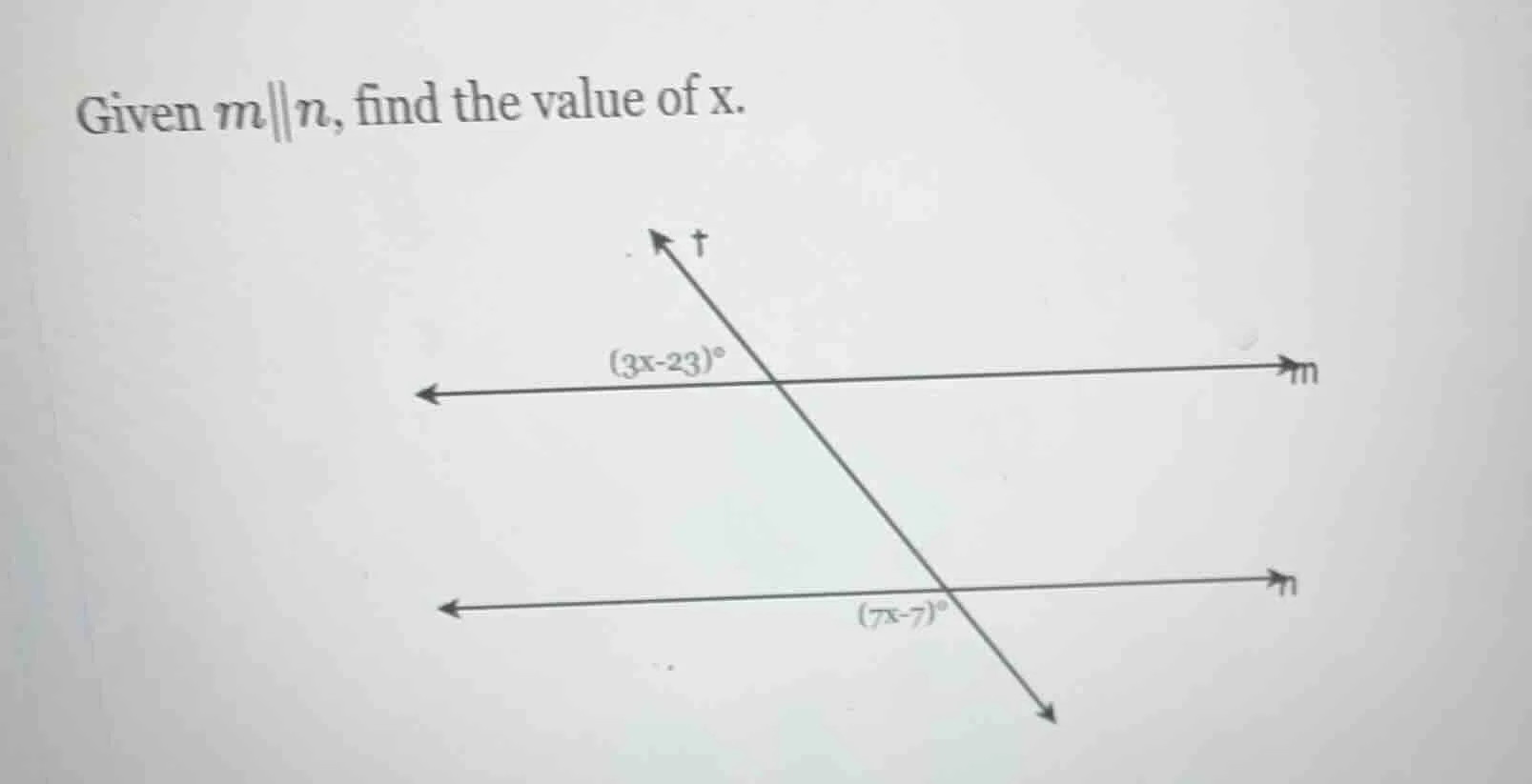 given $m\\parallel n$, find the value of x.
