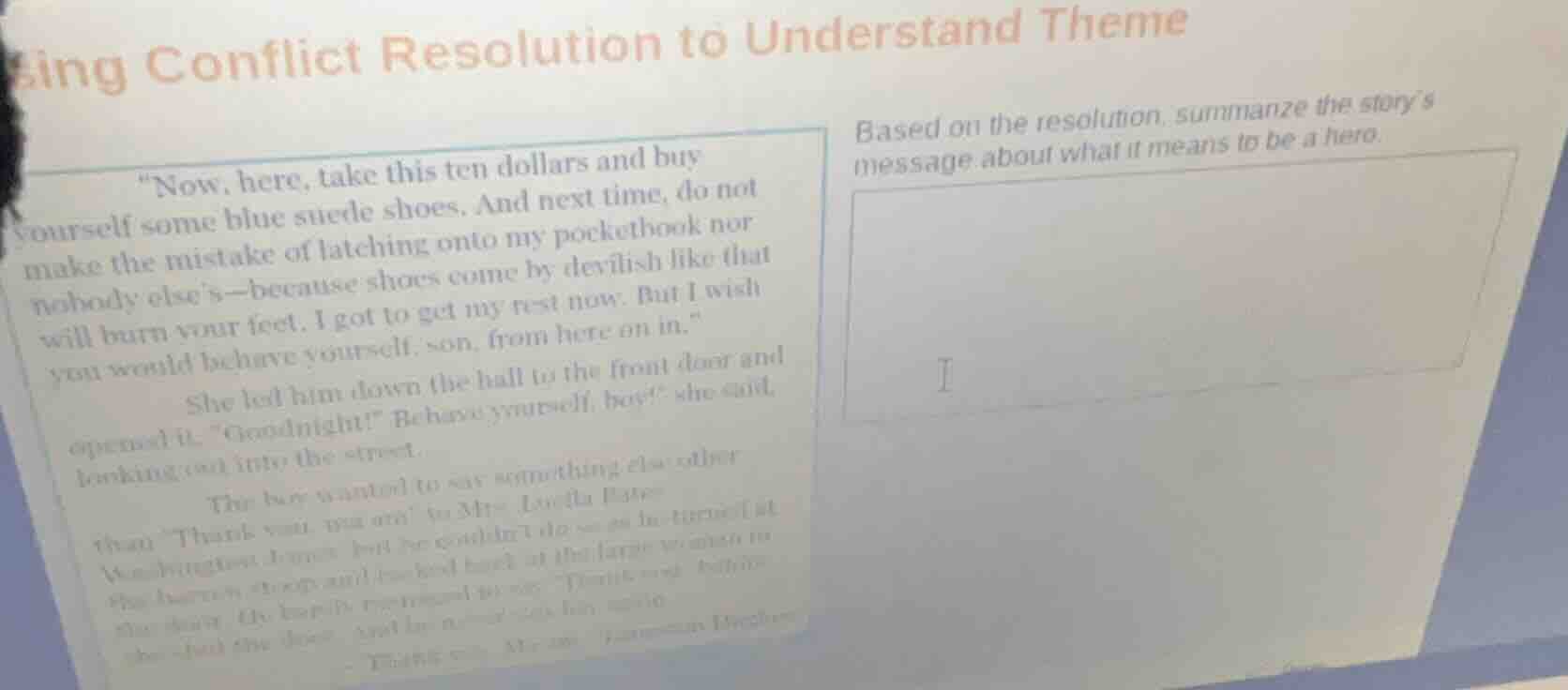 sing conflict resolution to understand theme ow, here, take this ten do…