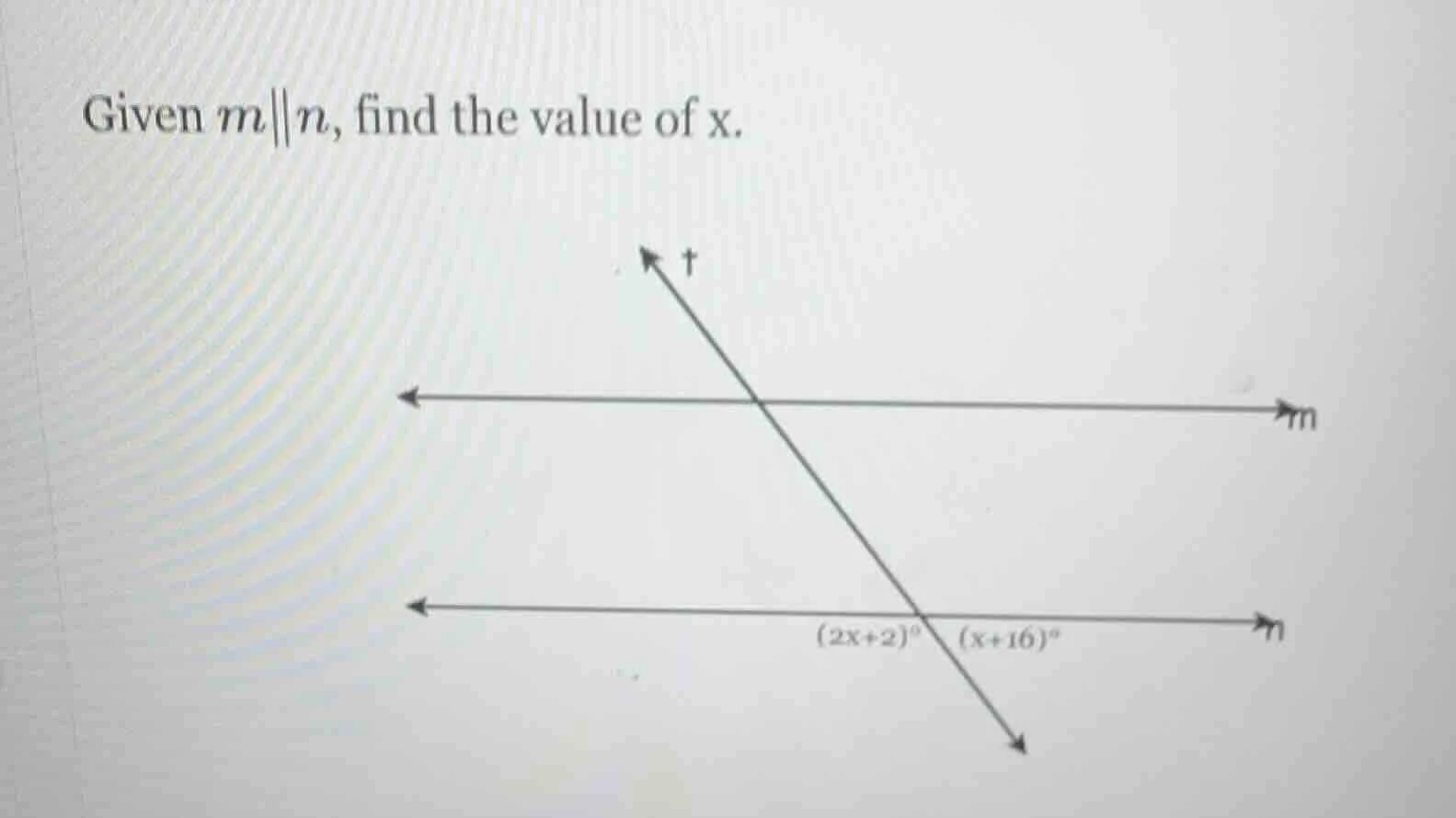 given $m\\parallel n$, find the value of x.