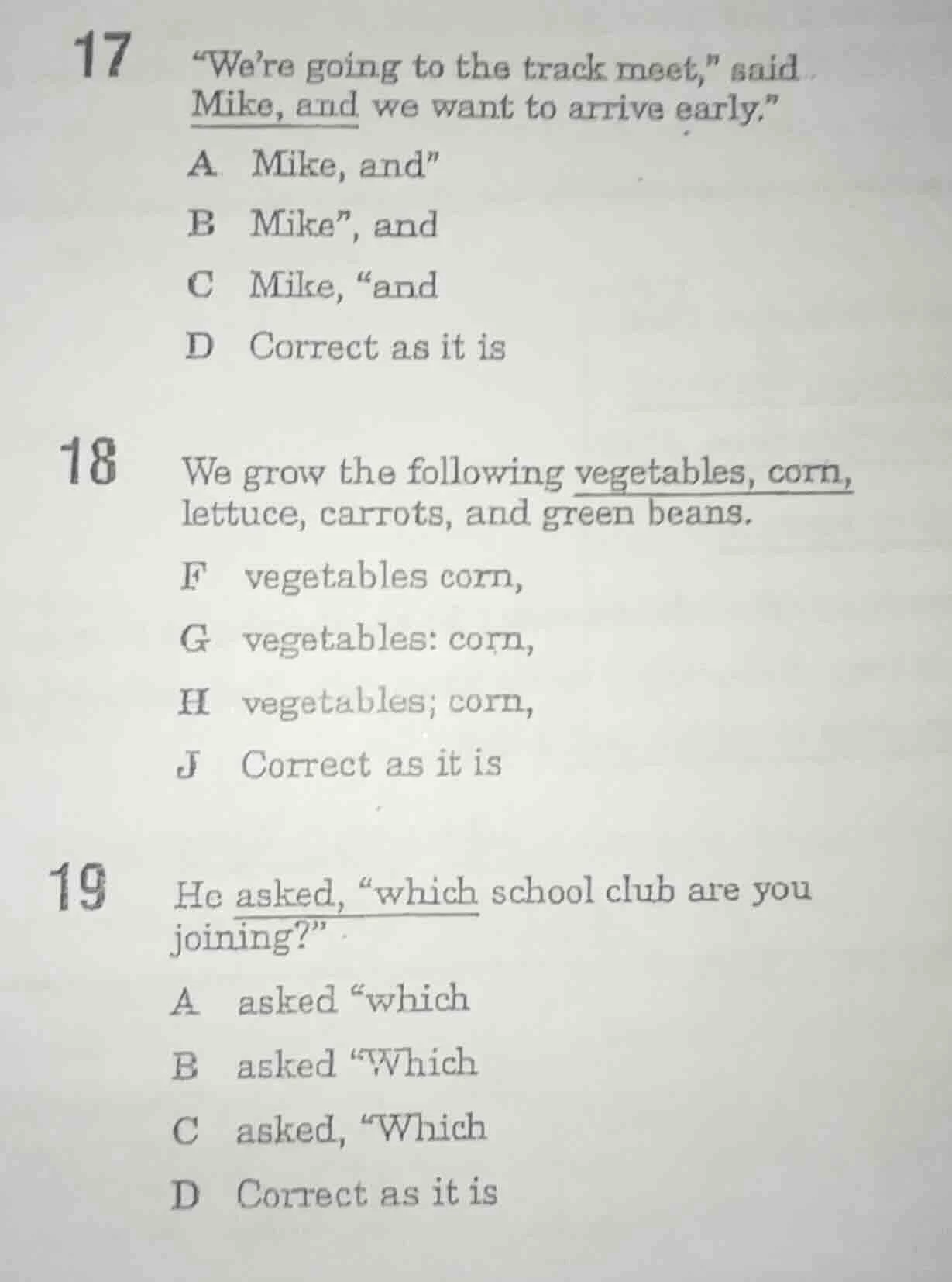 17 \were going to the track meet,\ said mike, and we want to arrive ear…