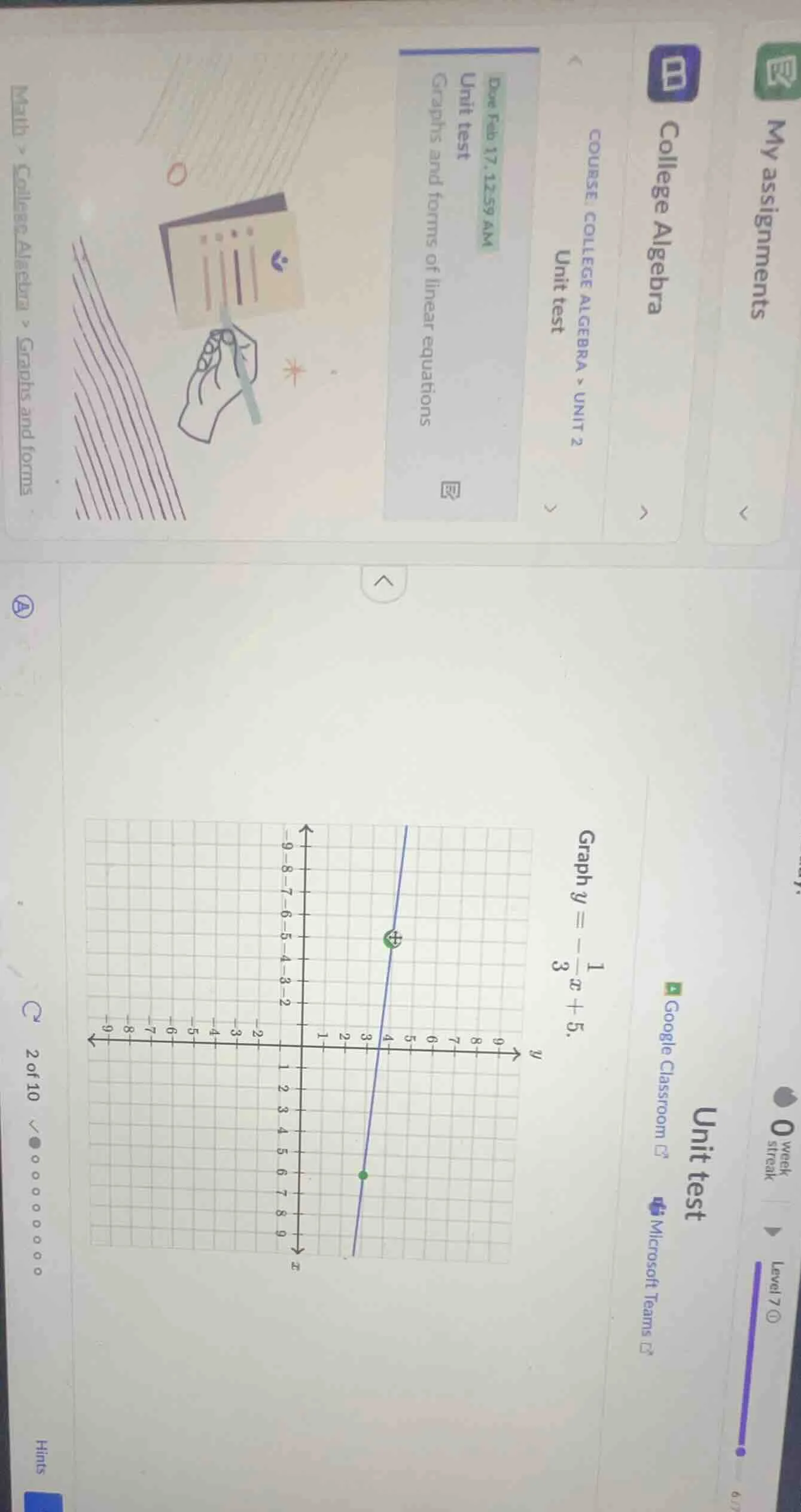 my assignments college algebra course: college algebra > unit 2 unit te…