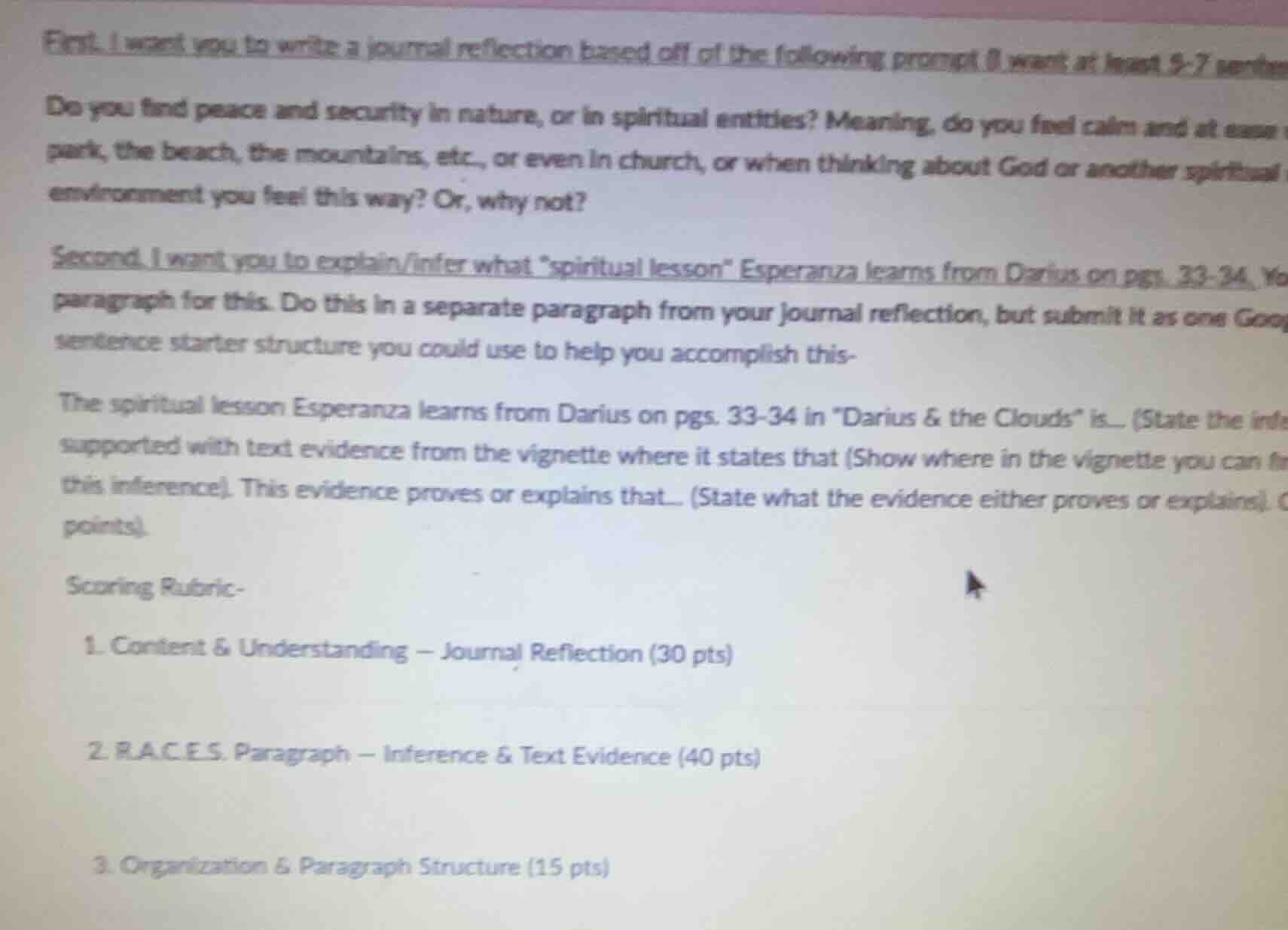 first, i want you to write a journal reflection based off of the follow…