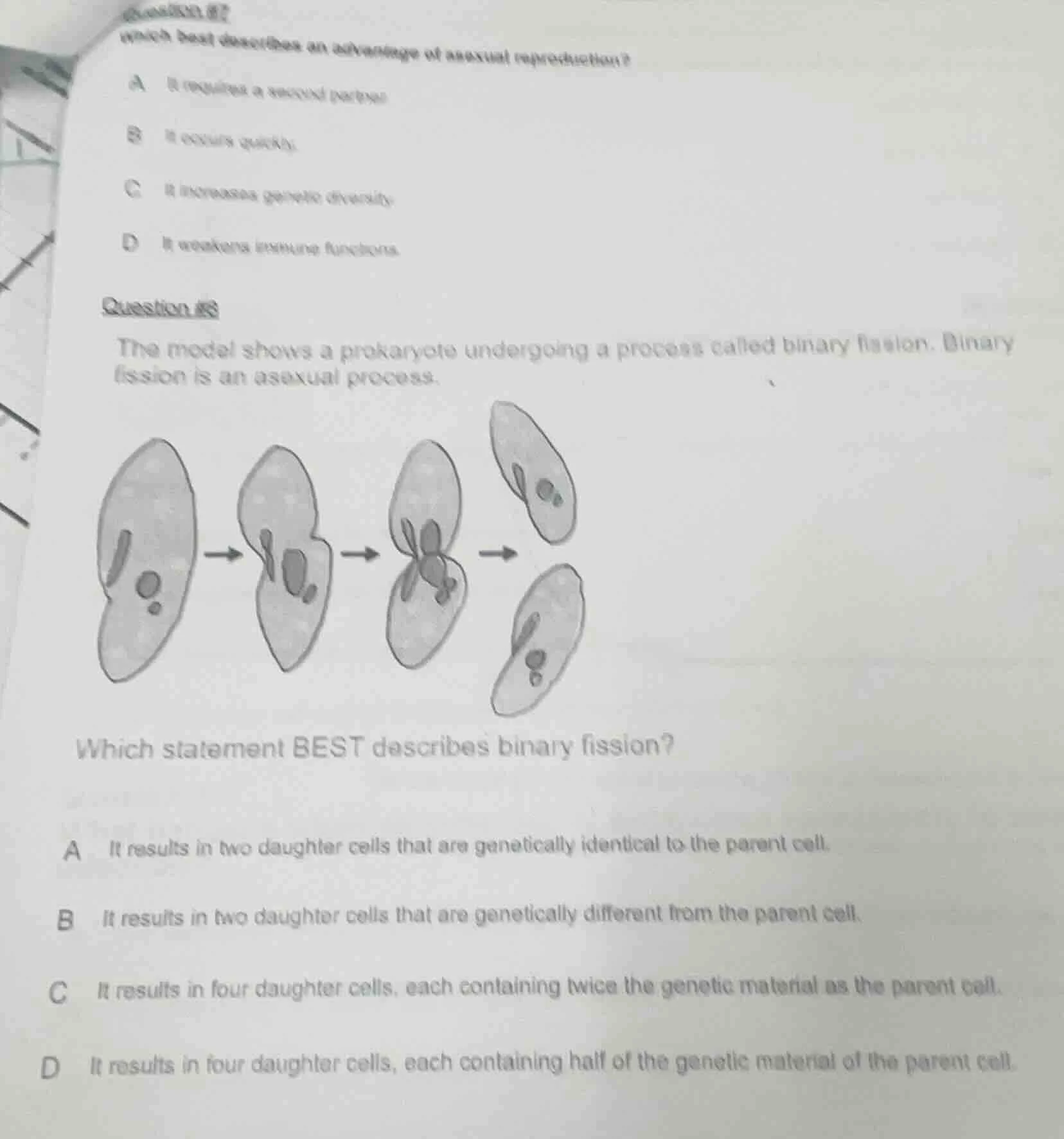 question #7 which best describes an advantage of asexual reproduction? …
