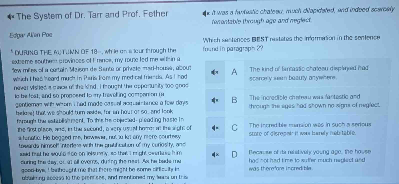 the system of dr. tarr and prof. fether edgar allan poe 1 during the au…