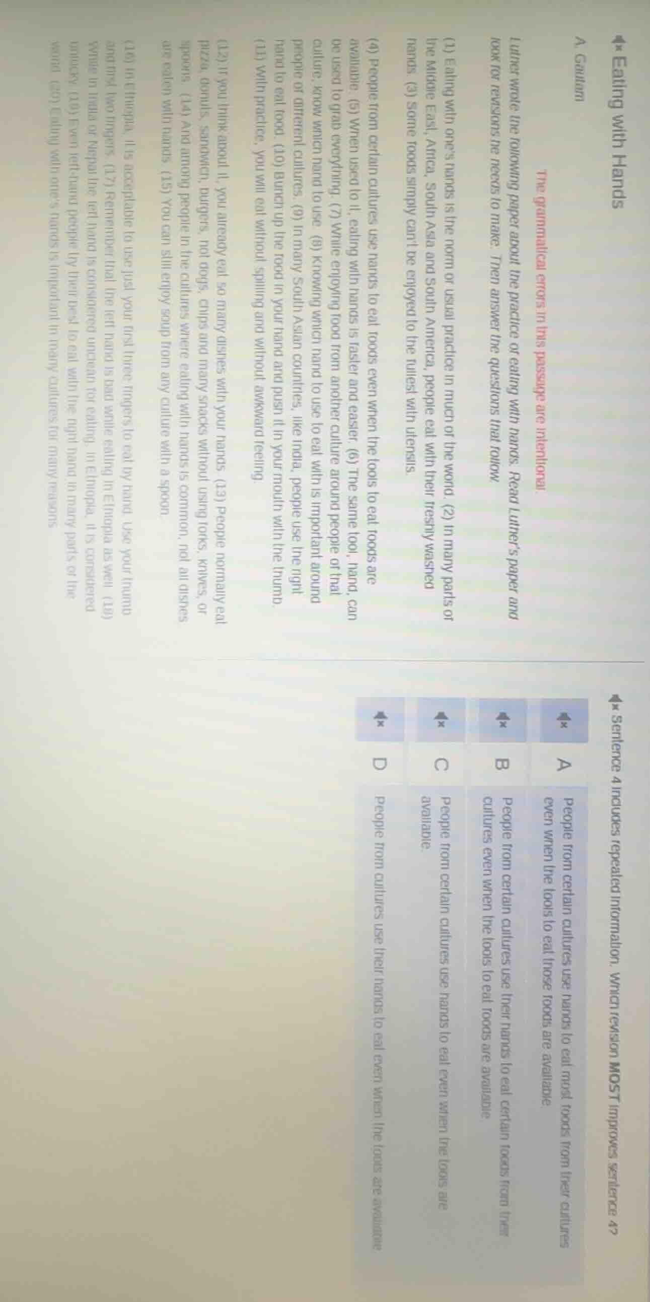 4* eating with hands a. gautam the grammatical errors in this passage a…