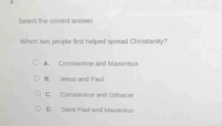 2 select the correct answer. which two people first helped spread chris…