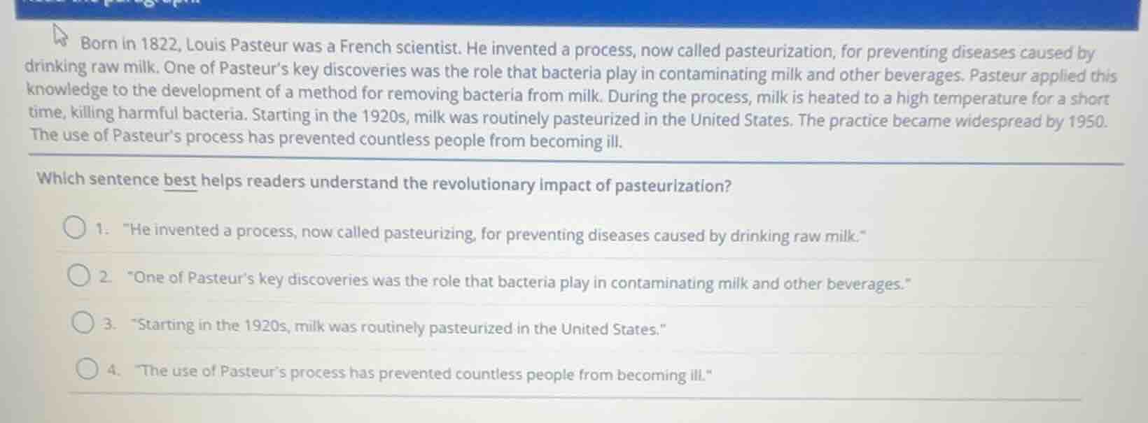 born in 1822, louis pasteur was a french scientist. he invented a proce…