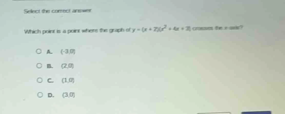 select the correct answer which point is a point where the graph of $y=…