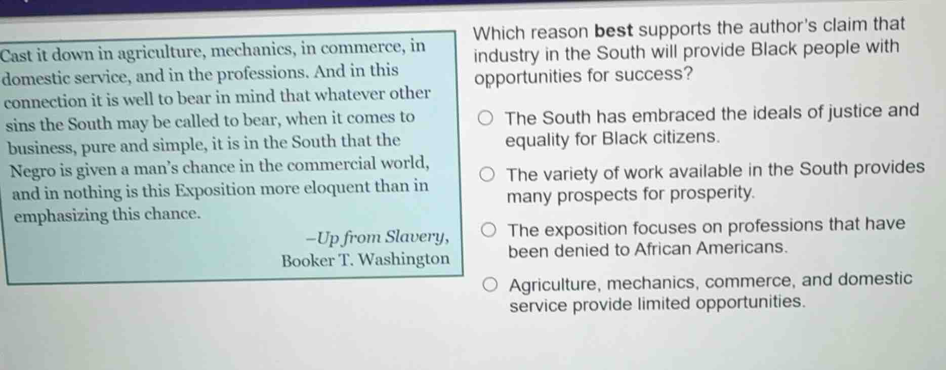 cast it down in agriculture, mechanics, in commerce, in domestic servic…