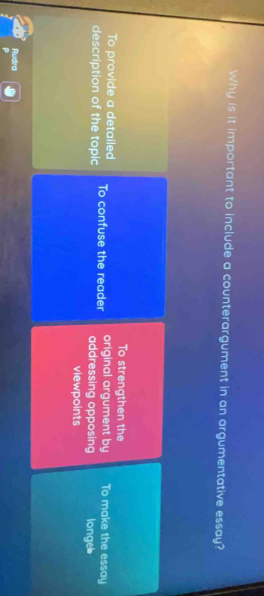 why is it important to include a counterargument in an argumentative es…