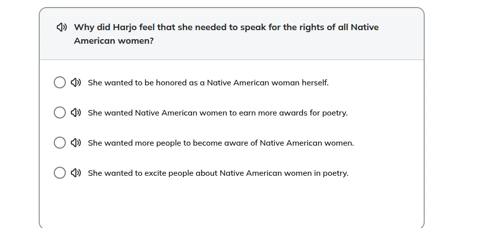 why did harjo feel that she needed to speak for the rights of all nativ…