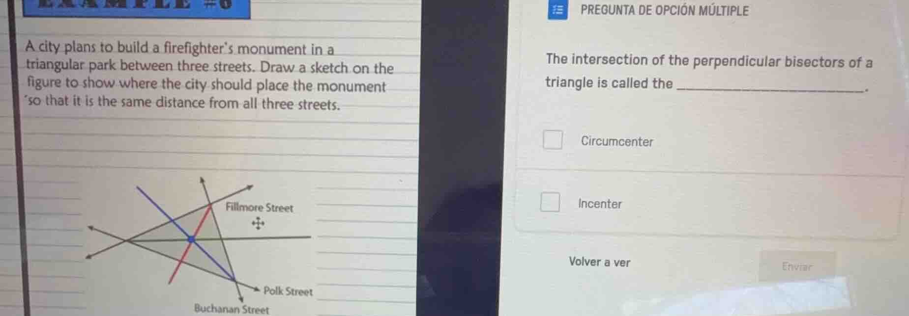 example #6 a city plans to build a firefighters monument in a triangula…