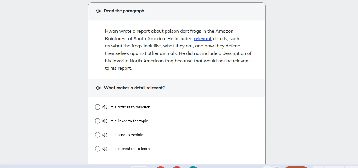 read the paragraph. hwan wrote a report about poison dart frogs in the …