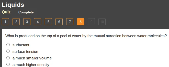 liquids quiz complete 1 2 3 4 5 6 7 8 9 10 what is produced on the top …