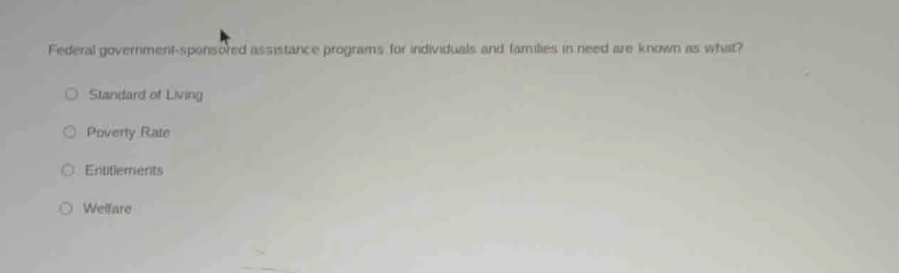 federal government-sponsored assistance programs for individuals and fa…