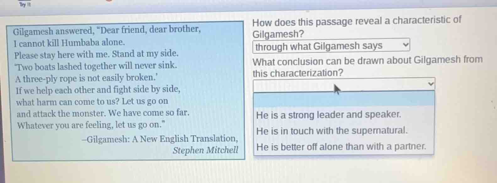 gilgamesh answered, \dear friend, dear brother, i cannot kill humbaba a…