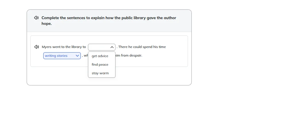 complete the sentences to explain how the public library gave the autho…