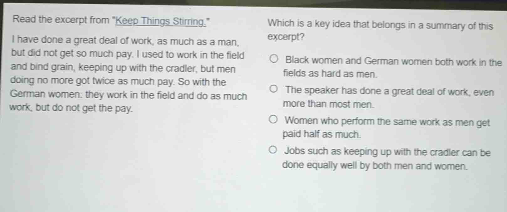 read the excerpt from \keep things stirring.\ i have done a great deal …