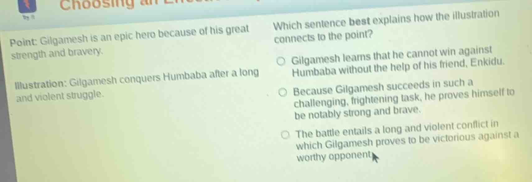 point: gilgamesh is an epic hero because of his great strength and brav…