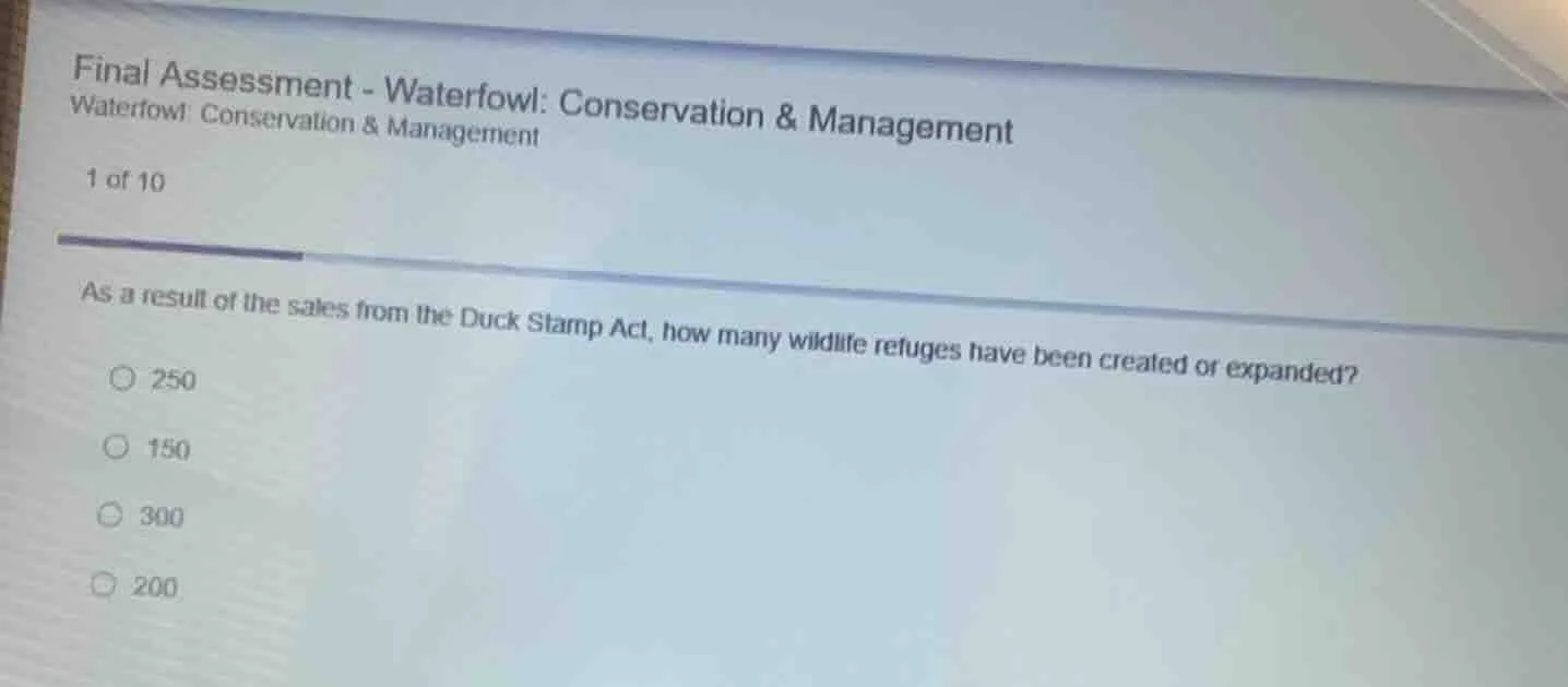 final assessment - waterfowl: conservation & management waterfowl: cons…