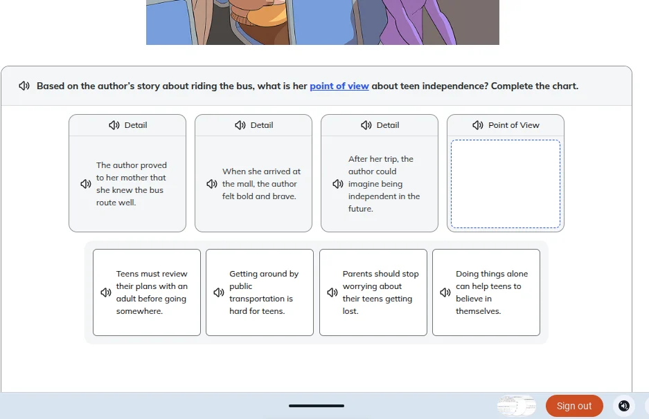 based on the authors story about riding the bus, what is her point of v…