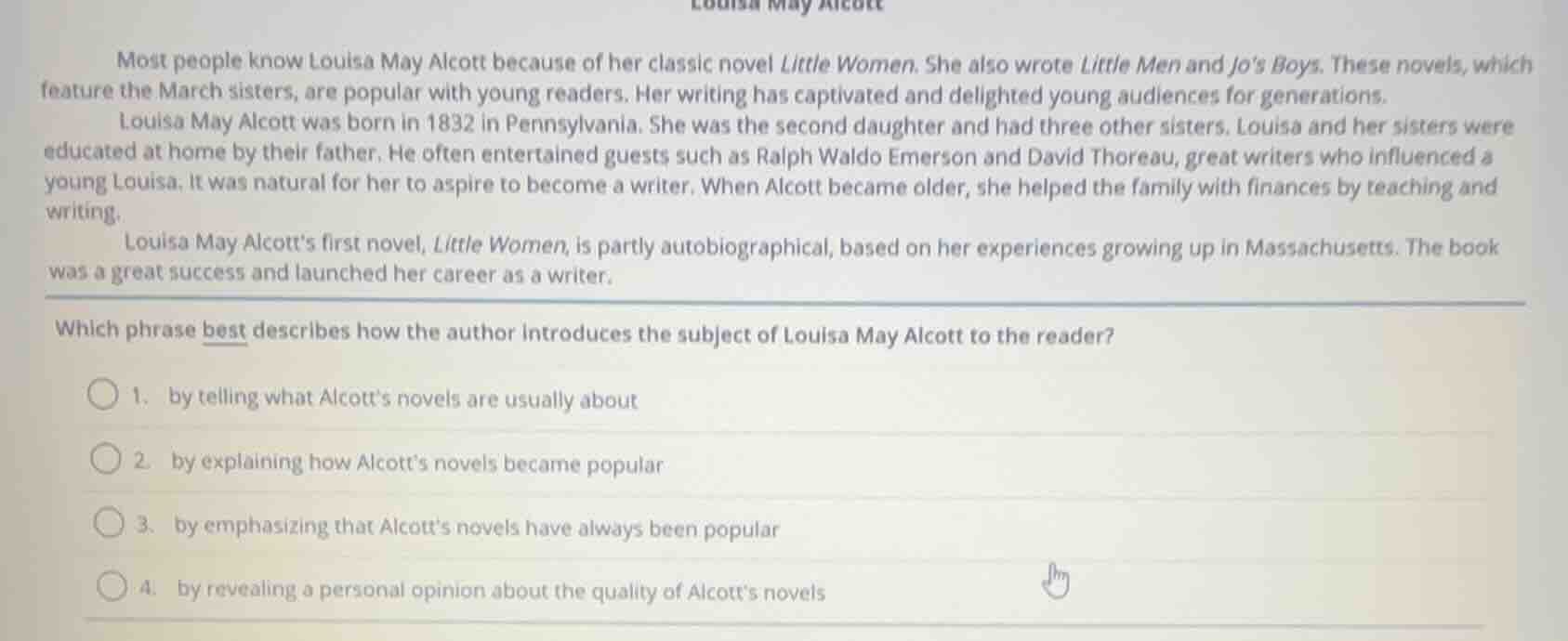 louisa may alcott most people know louisa may alcott because of her cla…