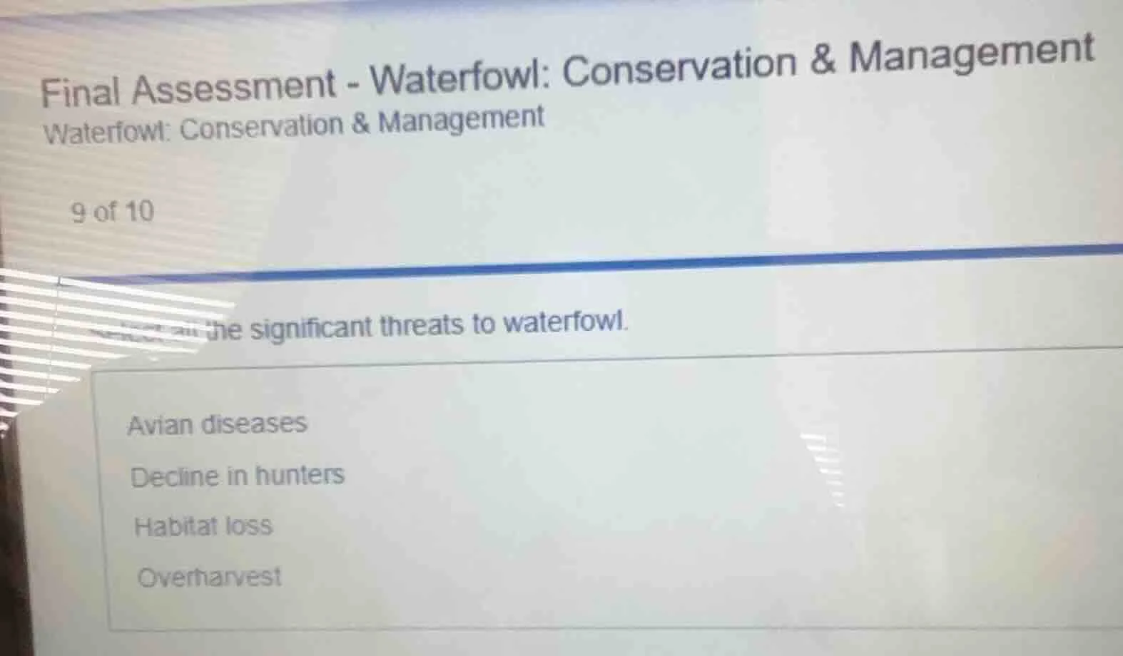 final assessment - waterfowl: conservation & management waterfowl: cons…